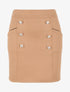 Jupe en laine mélangée à boutons stylisés - Camel - 1