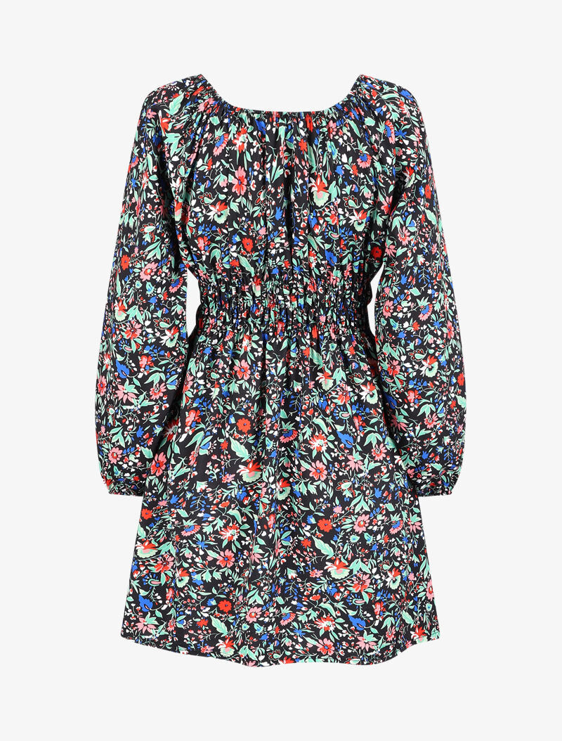 Robe patineuse à imprimé fleuri - Noir - 2
