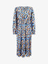 Robe taille empire à motif fleuri - Bleu marine - 4