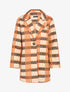 Manteau mi-long à carreaux - Orange/beige - 1