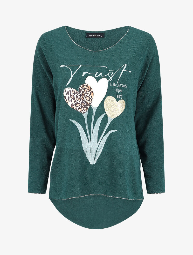 Pull à imprimé patchwork - Vert - 1