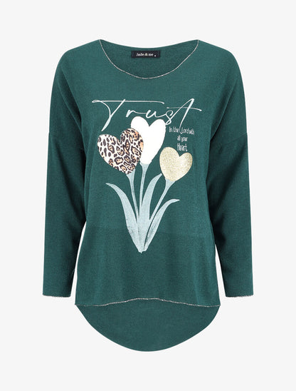 Pull à imprimé patchwork - Vert - 1