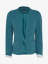 Veste à manches à revers imprimé rayé - Bleu canard - 4