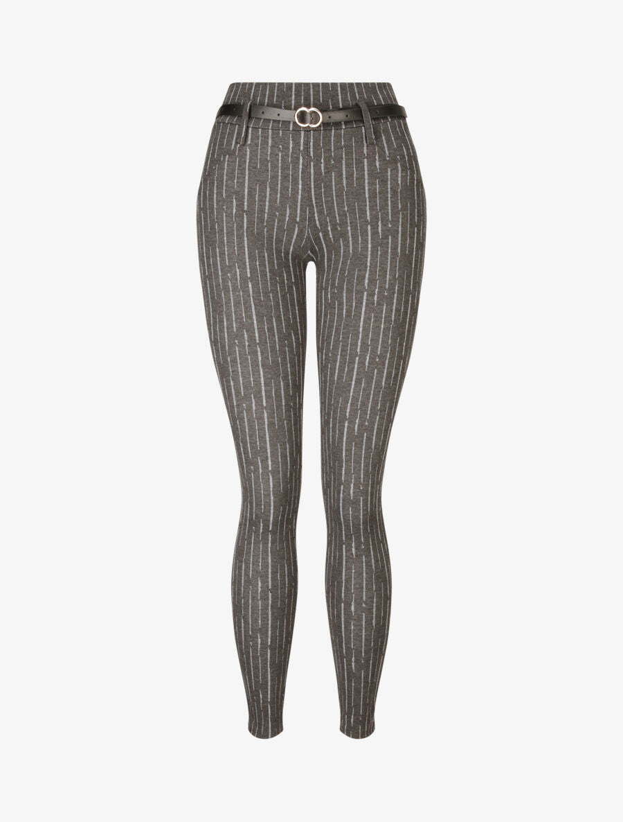 Legging à rayures stylisées - Gris - 4