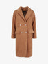 Manteau croisé effet laine bouclée - Camel - 1