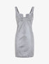 Robe fourreau pailletée à col bustier - Argent - 3