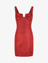 Robe fourreau pailletée à col bustier - Rouge - 1