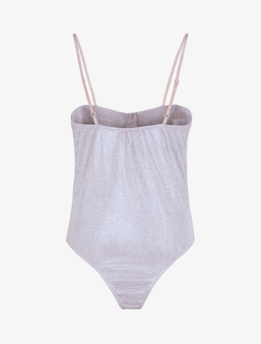 Body pailleté style lingerie - Rose - 2