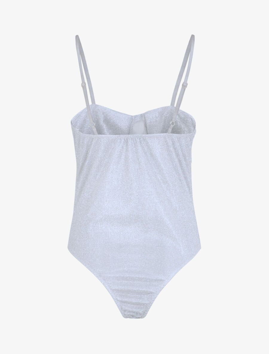 Body pailleté style lingerie - Gris clair - 2