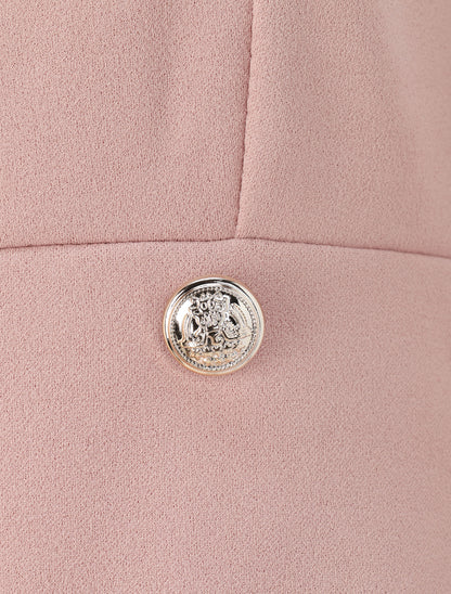 Robe à col carré et bords en dentelle - Rose poudré - 4