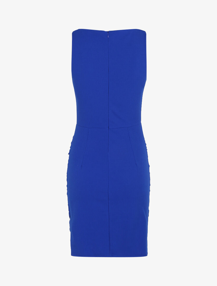 Robe sans manches à col bijou à strass - Bleu électrique - 2