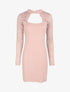 Robe à manches en dentelle et décolleté - Rose poudré - 1