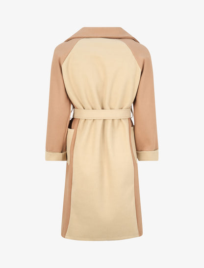 Manteau long color block - Beige/camel - 2