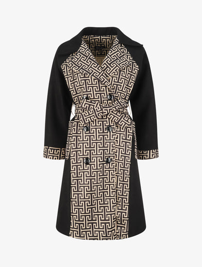 Manteau à motif grec - Noir - 1