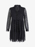 Robe plumetis à col volanté - Noir - 1