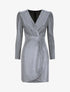 Robe portefeuille à paillettes - Argent - 4