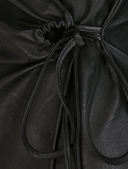 Robe portefeuille en simili - Noir - 3