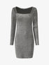 Robe irisée à col carré - Argent - 1