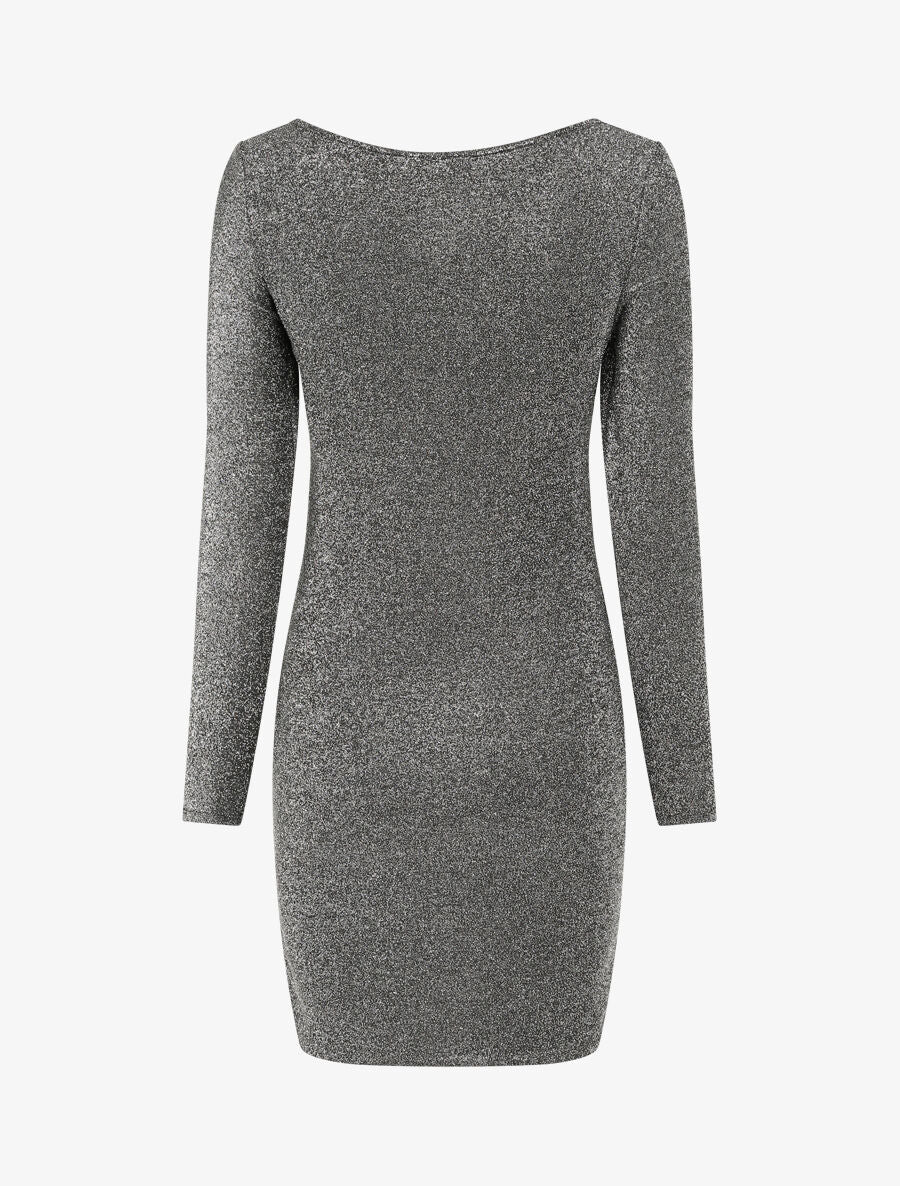 Robe irisée à col carré - Argent - 2
