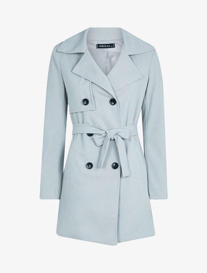 Veste style trench coat - Gris clair - 3