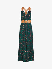 Robe à bretelles style sangles en simili - Vert - 1