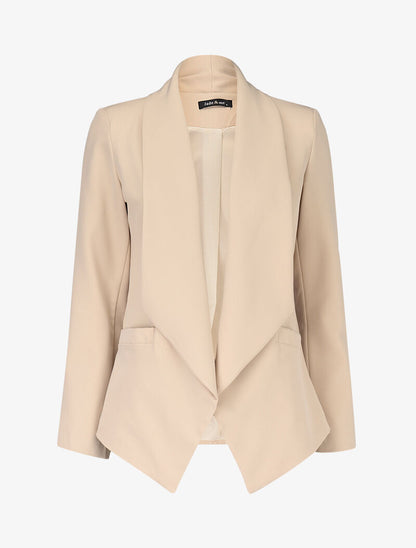 Blazer à pans biseautés - Beige - 1