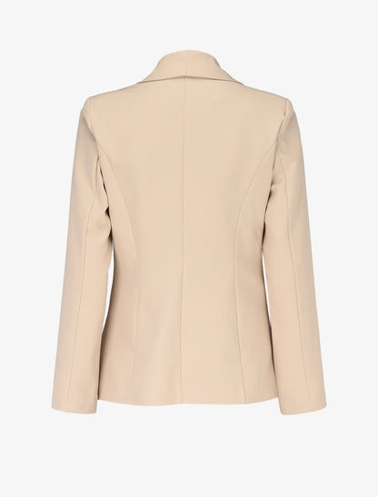 Blazer à pans biseautés - Beige - 2