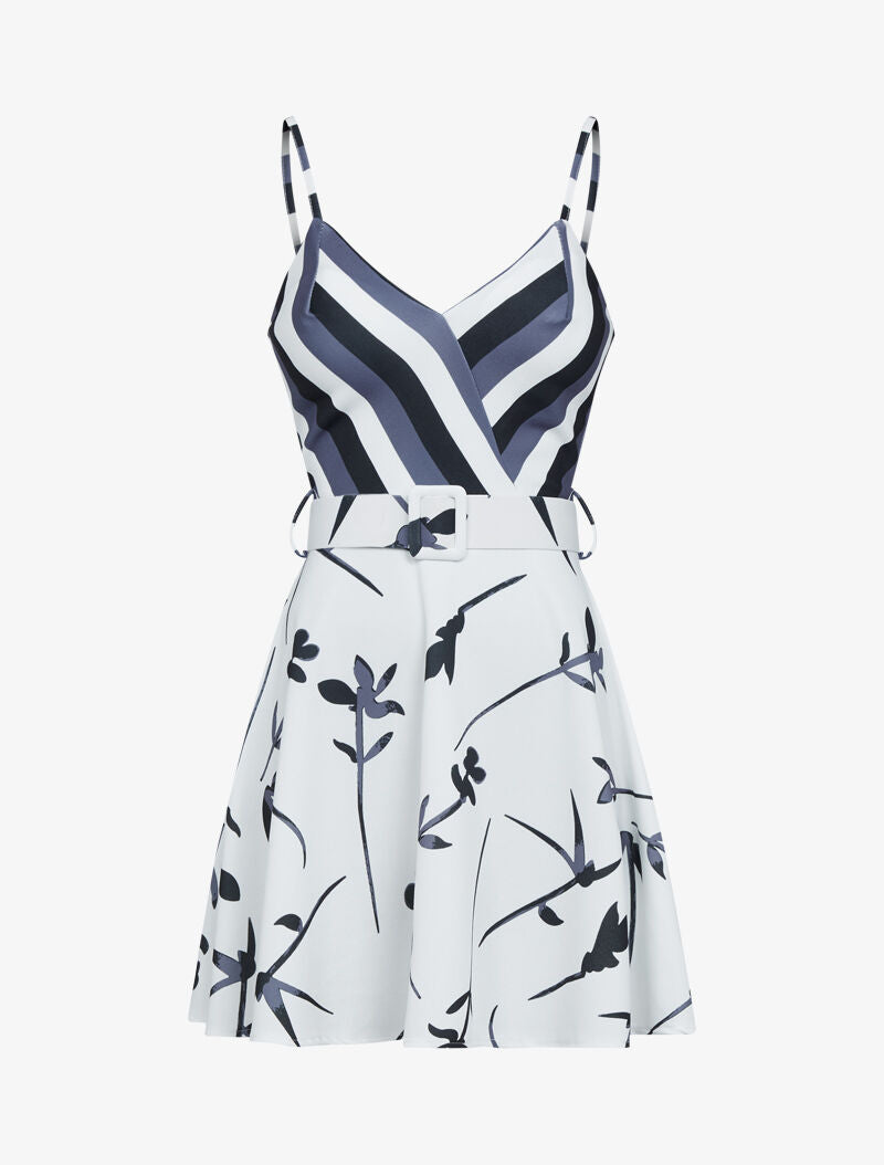 Robe patineuse à imprimés - Noir - 1
