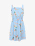 Robe mi longue à col carré élastiqué - Bleu ciel - 4