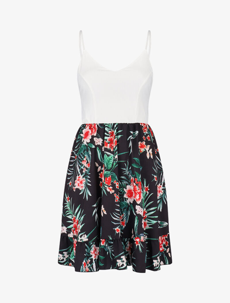 Robe bicolore à imprimés - Noir - 3