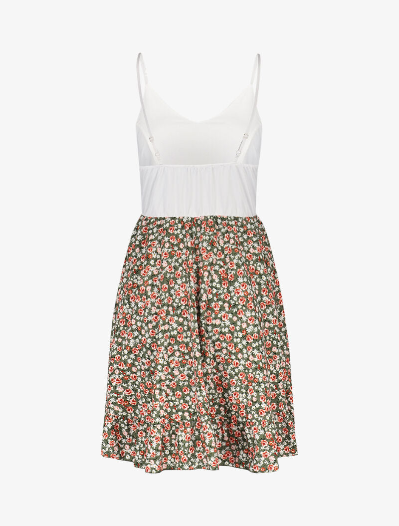 Robe bicolore à imprimés - Kaki - 2