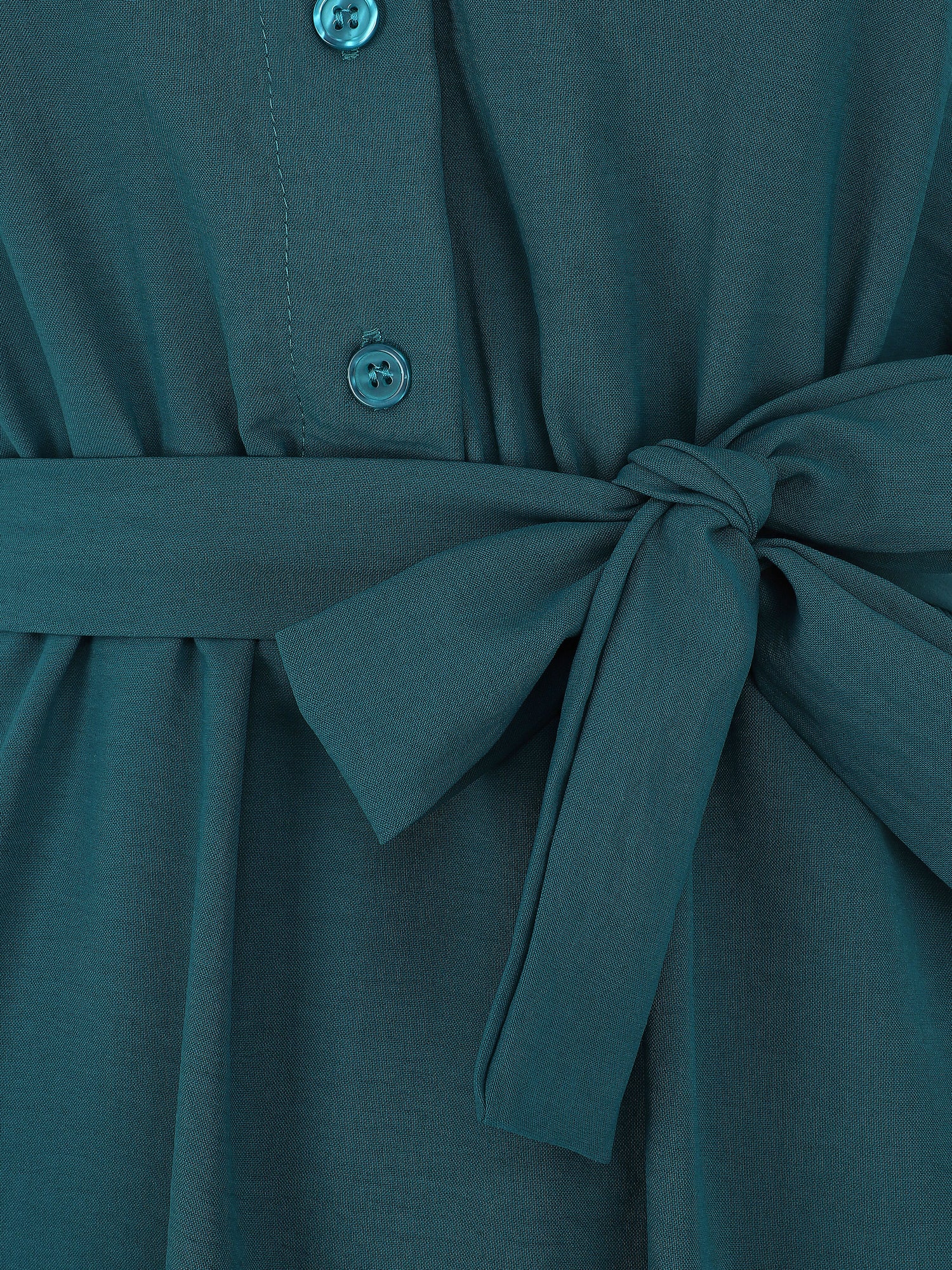 Robe unie manches courtes - Bleu canard - 3