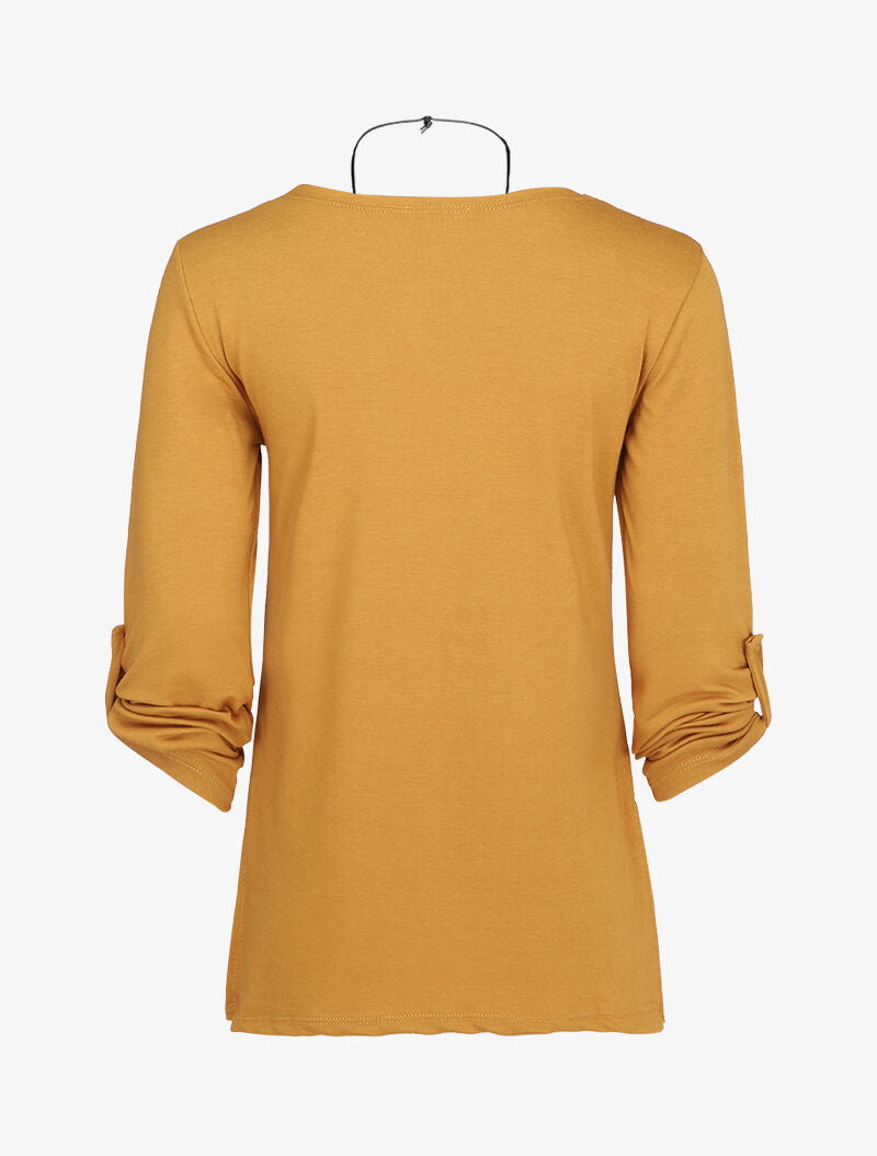 Top à dos long et fentes - Moutarde - 2