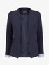 Blazer à revers imprimé rayé - Marine - 4