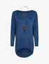 Pull loose à dos long et col bateau - Bleu - 5