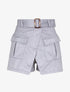 Short style jupe portefeuille en suédine - Gris clair - 1