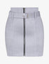 Mini jupe crayon à zip en suédine - Gris clair - 1