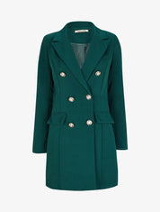 Blazer extra long style officier - Vert sapin - 4