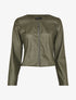 Veste courte en simili ajustée - Kaki - 3