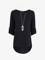 Tunique oversize avec sautoir - Noir - 6