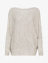 Pull oversize à manches dolman et col bateau - Écru - 1