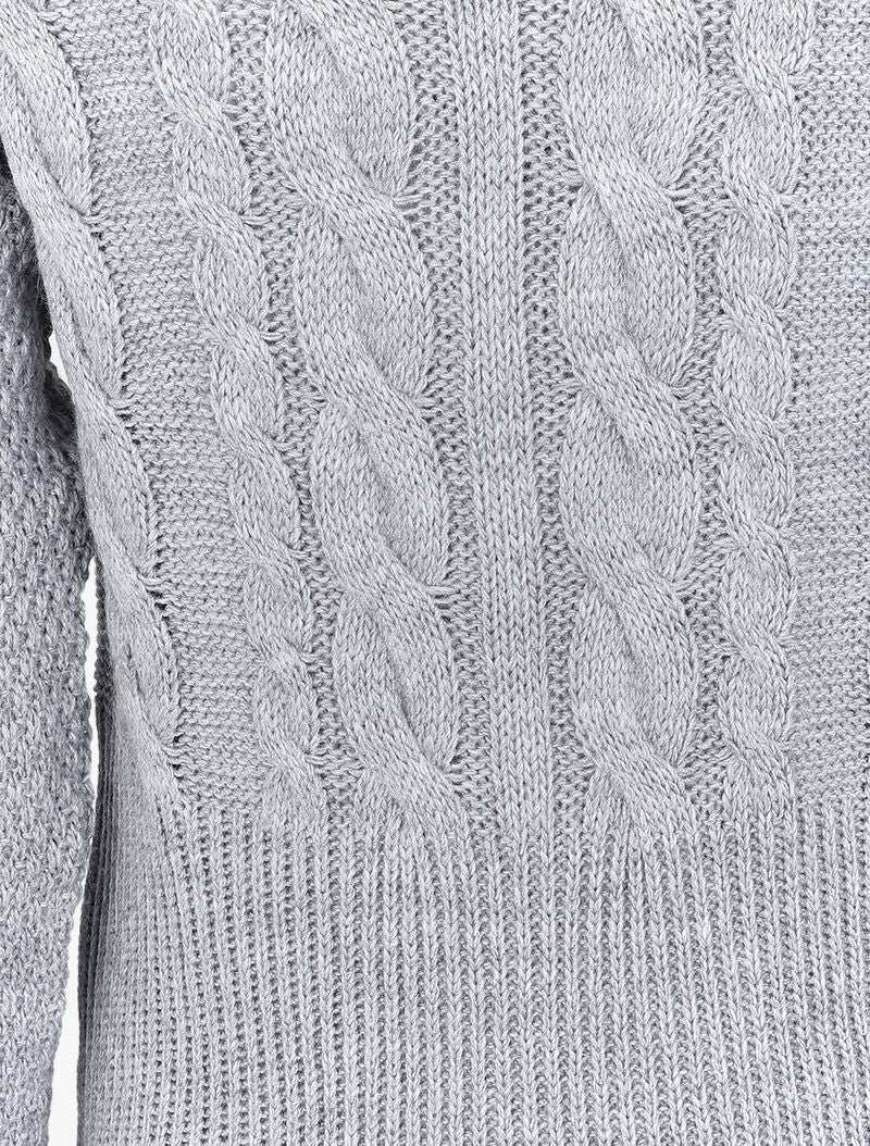 Robe pull à maille torsadée - Gris foncé - 3