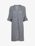 Gilet mi-long en maille ajourée à manches courtes style kimono - Gris foncé - 4