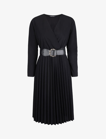 Robe longue coupe empire cache-coeur - Noir - 2