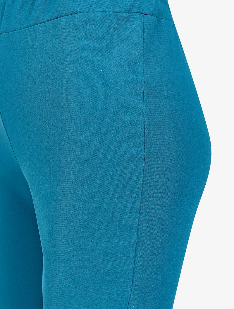 Pantalon flare extra long à bords fendus - Bleu canard - 4
