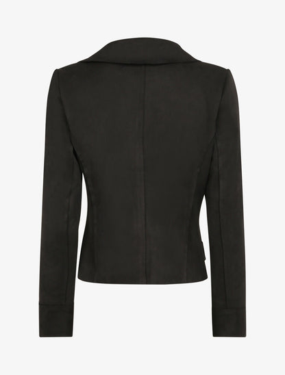 Perfecto en suédine à fausses poches zippées - Noir - 2