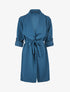 Veste longue à col châle et pans biseautés - Bleu - 3