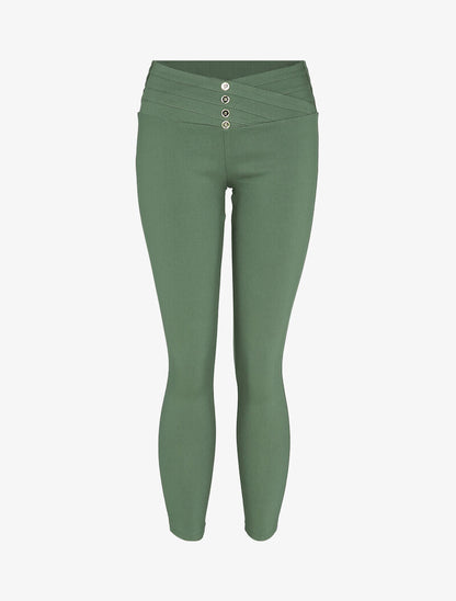 Legging taille basse à coutures stylisées - Kaki - 1