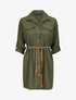 Robe chemise à ceinture stylisée - Kaki - 4
