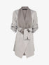 Veste en suédine à manches 3/4 à sangles - Gris clair - 1